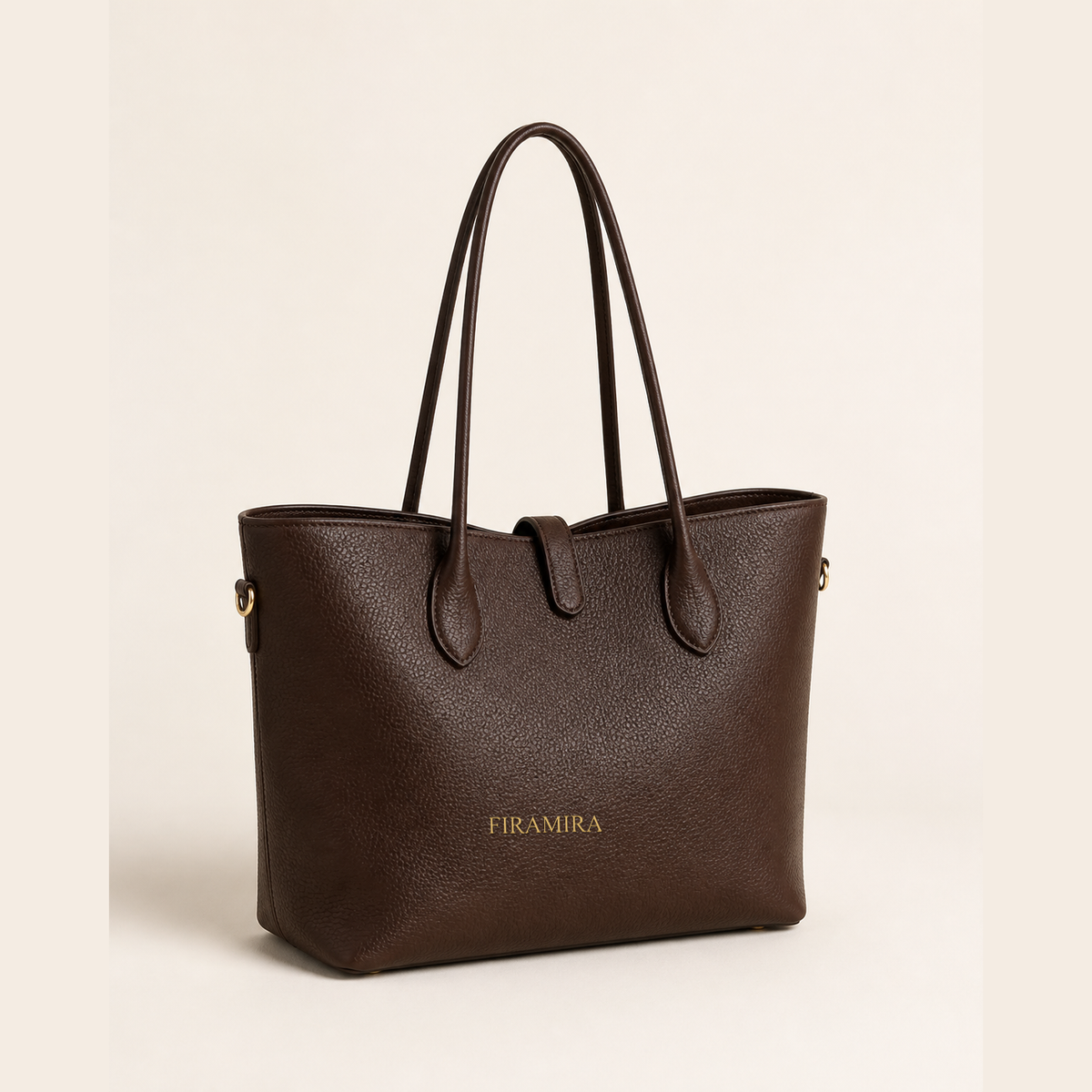 Soft Structured Tote Bag with aligned FIRAMIRA wordmark