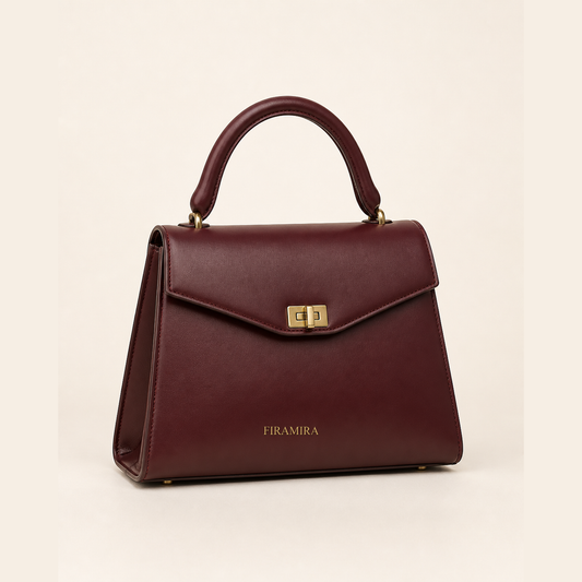 Structured Top Handle Bag with aligned FIRAMIRA wordmark
